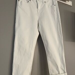 True Religion Women's Cropped White Capris